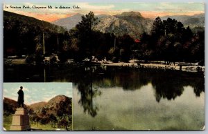 Vtg Colorado Springs CO Stratton Park Cheyenne Mountain 1910s View Postcard