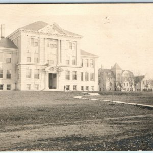 c1907 Beaver Dam, WI RPPC Linfield Hall Wayland Academy University Postcard A44