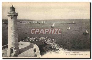 Old Postcard Lighthouse St. Louis and the jetty Frontignan This Boat