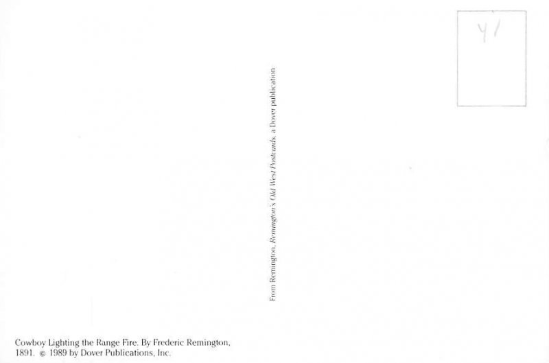 Cowboy Lighting The Range, Dover Publications  