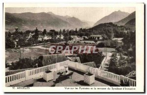 Old Postcard Argeles view of the Pyrenees and the terrace of the Union of Ini...