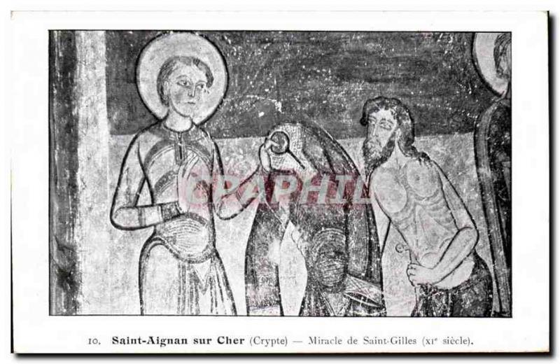 Postcard Old Saint Aignan Miracle of Saint Gilles (11th)