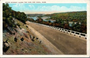 Postcard MA State Highway along the Cape Cod Canal