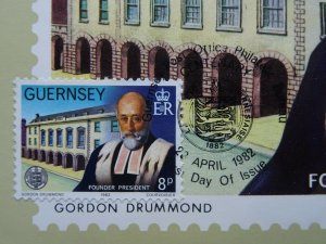 Guernsey First Day of Issue FOUNDER PRESIDENT 3-A 1982 Stamp & Postcard