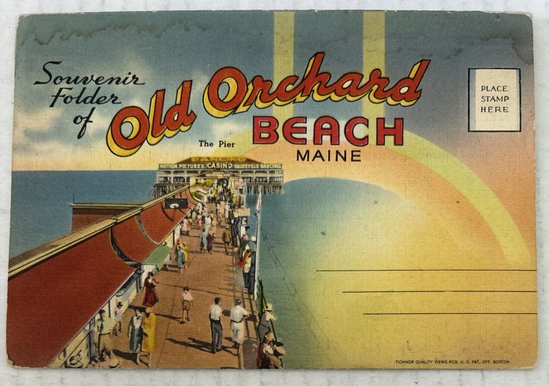 Old Orchard Maine Large Letter 10 Postcards Souvenir Folder