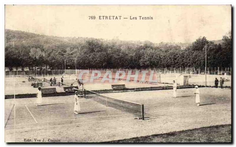 Vintage Postcard Etretat TennisÂ 