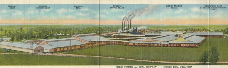 BROKEN BOW  Oklahoma  1930-40s  Dierks Lumber & Coal Co.  tri-fold