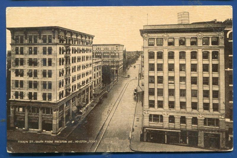 Houston Texas Fannin street from Preston Avenue Litho