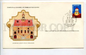 424596 NETHERLANDS ANTILLES 1980 year First Day COVER certificate w/ signature