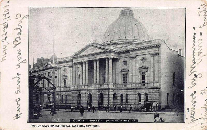 Court House, Brooklyn, New York, Early Postcard, Used in 1903