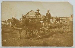 Rppc Farmers on Wadon, One Showing his Backside at Aldfed Wilson's  Postcard O16