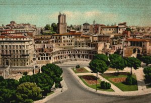 Vintage Postcard Mercati Traini Markets Merchandise Roma Italy