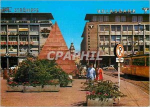 Postcard Modern Tramway Karlsruhe Pyramid am Marktplatz