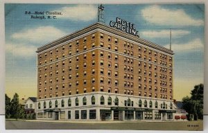 Raleigh N.C. Hotel Carolina Postcard F6