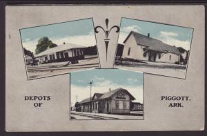 Depots of Piggott,AR,Multi View Postcard