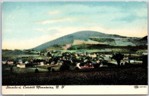 Stamford Catskill Mountains New York NY Residences Mountain In Distance Postcard