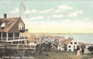 Winthrop Beach Massachusetts Birdseye View Of Town Antique Postcard K18435 