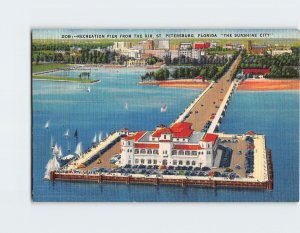 Postcard Recreation Pier From The Air, St. Petersburg, Florida