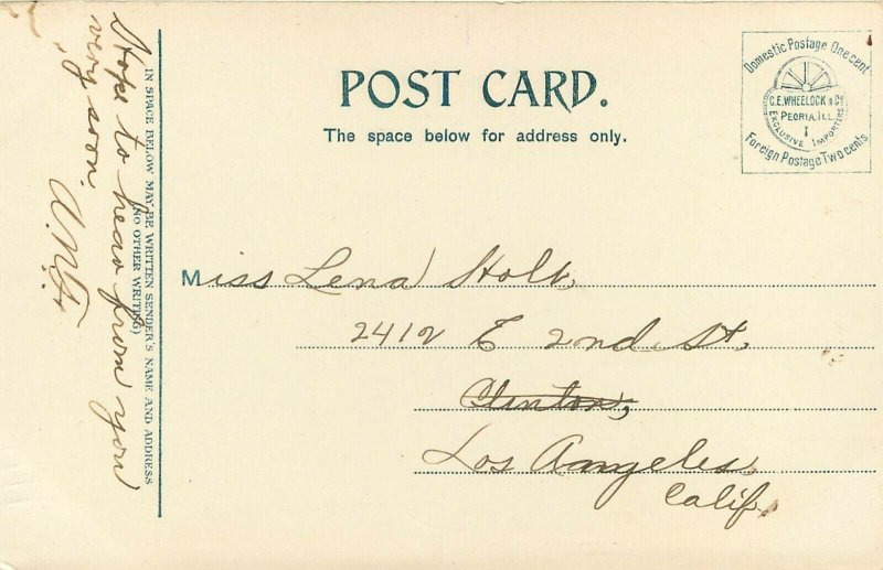 Wheelock Postcard; Pavilion, Eagle Point Park, Clinton IA c1907