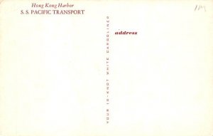 SS Pacific Transport Hong Kong Harbor Freighter Ship 