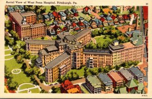 Pennsylvania Pittsburgh Aerial View Of West Penn Hospital