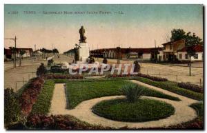 Old Postcard Tunis Square and Monument Jules Ferry Tunisia