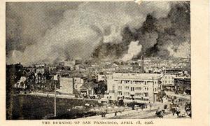 CA - San Francisco. April 1906 Earthquake & Fire. Burning of San Francisco