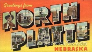 North Platte, Nebraska Large Letter Town 1951 light postal marking on front, ...