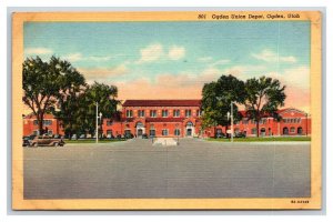 Union Railroad Depot Ogden Utah UT UNP Linen Postcard N18
