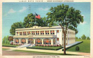 Vintage Postcard 1939 Lamar Bath House Under Government Supervision Hot Springs