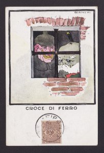 ITALY, Vintage postcard, Iron cross, Bianchi, posted