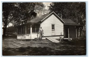 c1910's Water Well Farm House Farmer RPPC Photo Unposted Antique Postcard