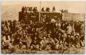 Postcard - Some of the 10,000 laborers employed by the U.P.R.R. - Blue Creek, UT