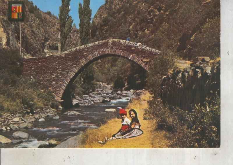 Postal 012397: Pont Romanic de Sant Antoni en la Massana, Andorra