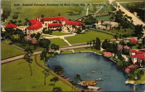 Admiral Farragut Academy on Boca Ceiga Bay St. Petersburg FL Postcard PC43