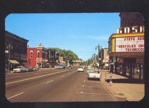 GOSHEN INDIANA DOWNTOWN MAIN STREET SCENE 1950's CARS THEATRE OLD POSTCARD