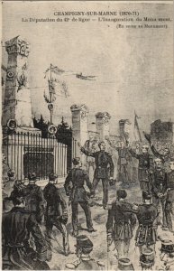 CPA CHAMPIGNY-SUR-MARNE Deputation inauguration GUERRE MILITAIRE 1870 (30439)