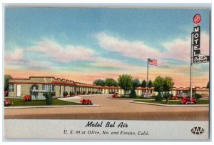 c1940's Motel Bel Air Roadside Fresno California CA Unposted Vintage Postcard 