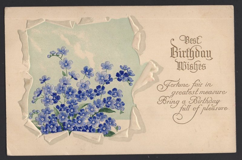 Best Birthday Wishes with Flowers embossed pm1912 ~ DB