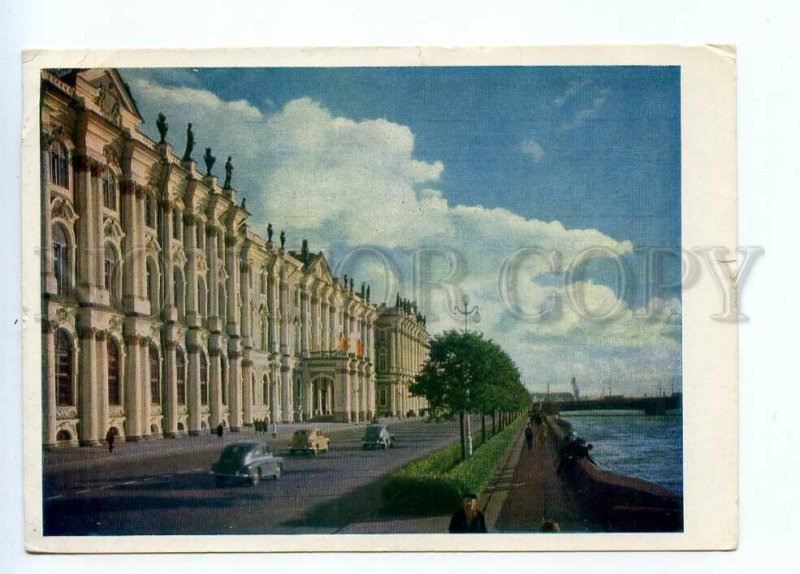 523506 USSR Leningrad Palace Embankment QSL RADIO Card 1962 year