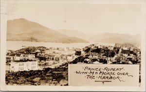 Prince Rupert BC Mt. Morse & Harbour c1929 Real Photo Postcard G40
