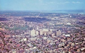 Wilmington Delaware aerial view birdseye  DE  population 100,000 postcard
