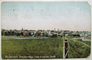 VINTAGE 1910 POSTCARD - MT.VERNON OHIO BIRDSEYE VIEW FROM SOUTH