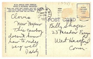 Cowboy being thrown from Bucking Broncho