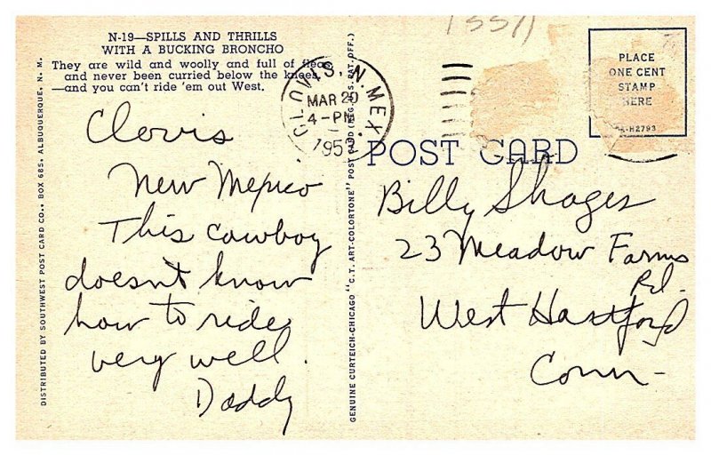 Cowboy being thrown from Bucking Broncho