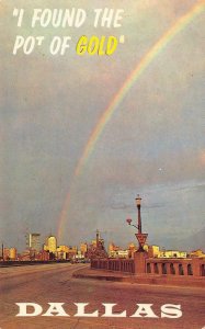 DALLAS, TX Pot of Gold Rainbow c1950s Vintage Postcard