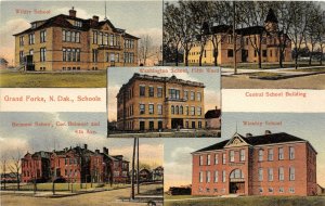 F82/ Grand Forks North Dakota Postcard c1910 5View Public Schools