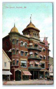 FAIRFIELD, ME Maine ~ The GERALD HOTEL & Stores c1910s Somerset County Postcard