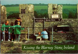Kissing the Blarney Stone Ireland 1960s Postcard