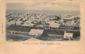 Magallanes Chile Recuerdo de Punta Arenas Birds Eye View Postcard AA70360